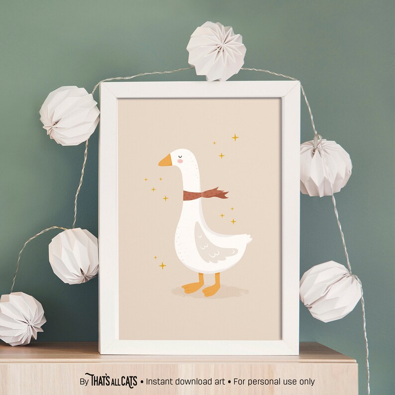 Goose Nursery Print,goose Nursery Art,earth Tone Nursery Prints,farm ...