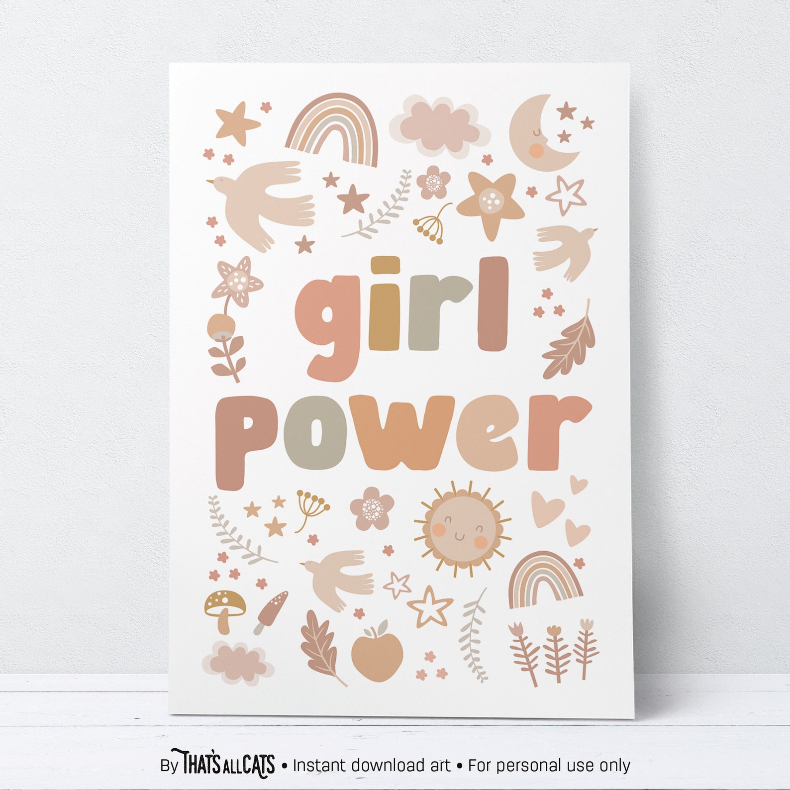 Girl Power Printable, Girls Room Wall Art, Nursery Prints Girl, Nursery ...