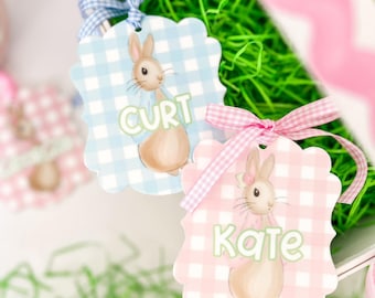 Bunny Tags, Easter Basket Tags, Tags, Personalized Name Tags, Bunny Tags, Easter Decor, Gift Tags, Easter Tags