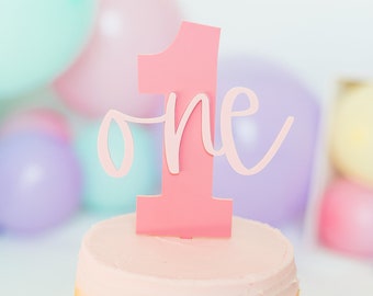 One Cake Topper, First Birthday Cake Topper, ONE Smash Cake Topper, Baby Birthday Cake Topper, Personalized Birthday Cake Topper