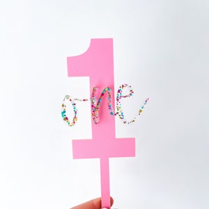One Cake Topper, First Birthday Cake Topper, ONE Smash Cake Topper, Baby Birthday Cake Topper, Personalized Birthday Cake Topper
