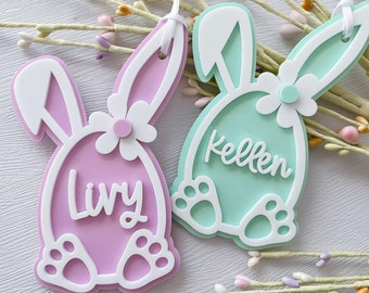 Bunny Tags, Easter Basket Tags, Tags, Personalized Name Tags, Bunny Tags, Easter Decor, Gift Tags, Easter Tags