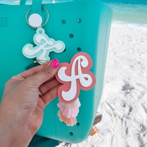 Personalized Bag Charm, Bogg Bag Name Keychain, Beach Tote Name Tag, Bogg Bag Accessory, Bogg Bag Tassel, Backpack Name Tag