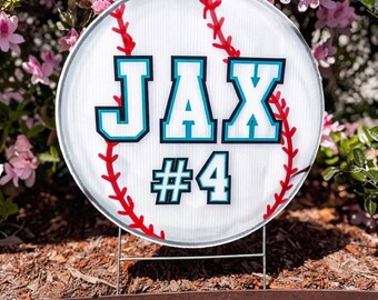 Custom Baseball Yard Sign, Baseball Name Number Sign, Kids Baseball Decor, Team Spirit Yard Sign , Custom Player Sign