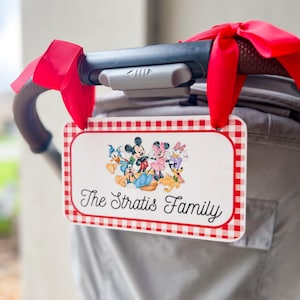Personalized Stroller Tag, Mouse Ear Name Sign, Theme Park Stroller Tag, Custom Acrylic Tag, Stroller Marker, Vacation Must-Have