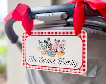 Personalized Stroller Tag, Mouse Ear Name Sign, Theme Park Stroller Tag, Custom Acrylic Tag, Stroller Marker, Vacation Must-Have