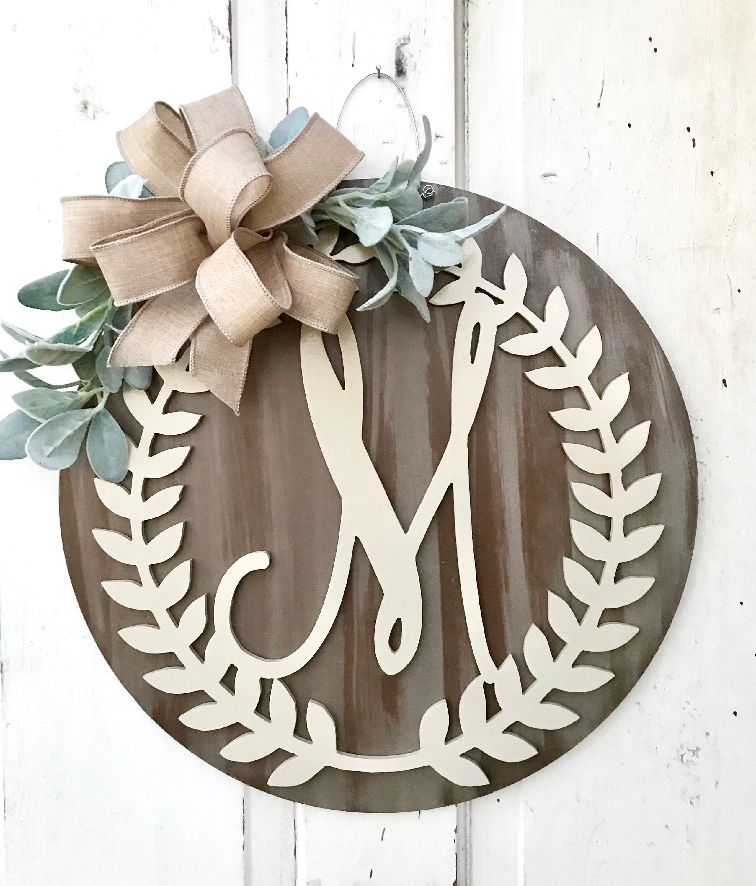 Monogram Door Hanger, Personalized Door Hanger, Front Door Decor, Cus…