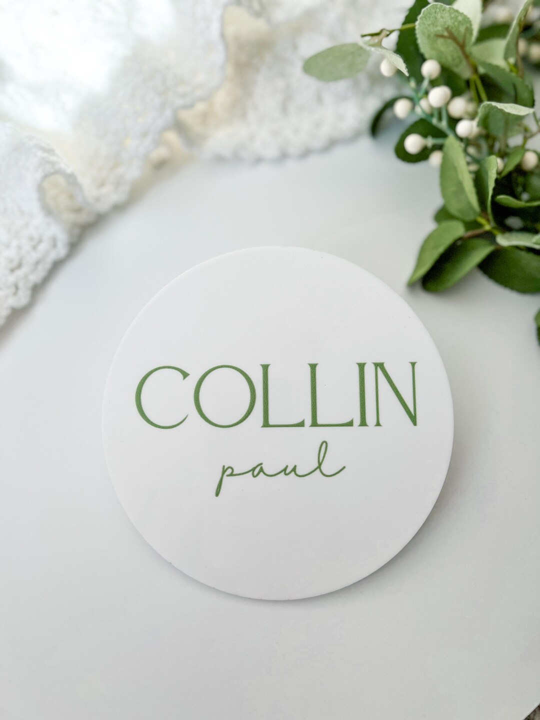 Baby Name Rounds Personalized Baby Name Round – Custom Acrylic Name Sign, Birth ...