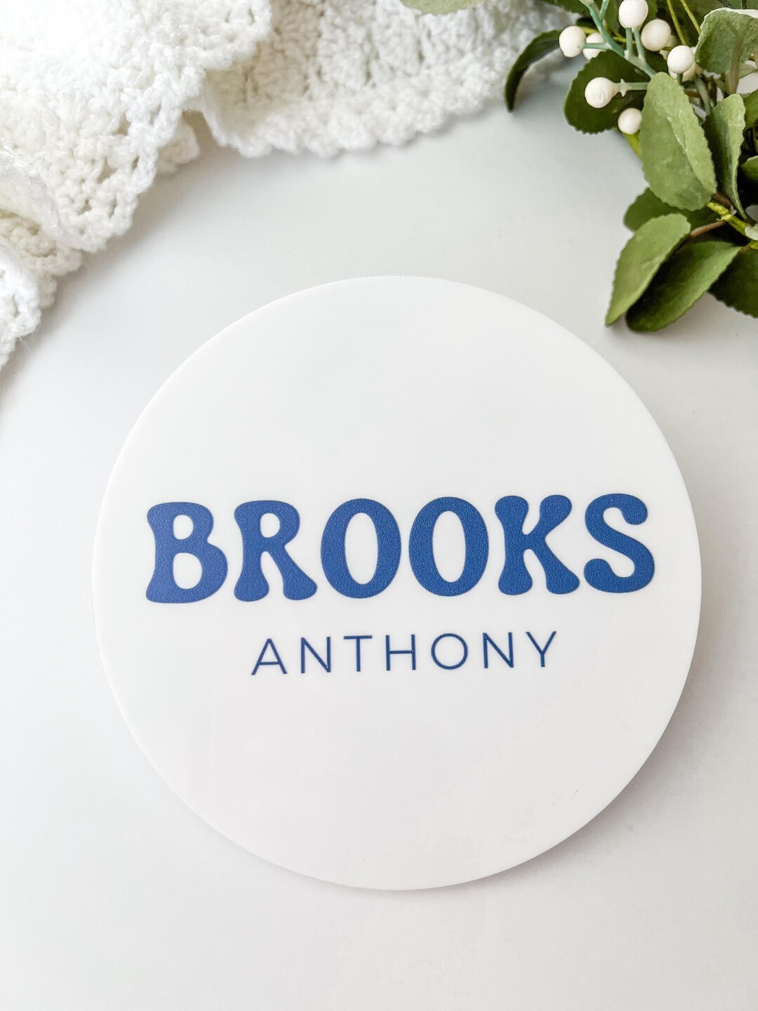 Baby Name Rounds Personalized Baby Name Round, Custom Acrylic Name Sign, Birth ...