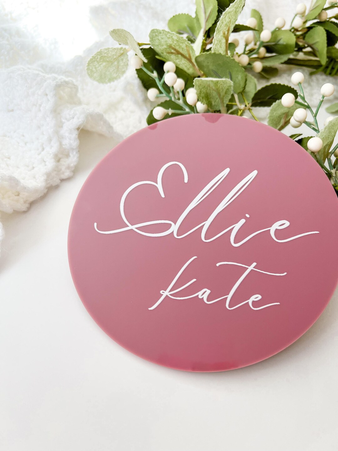 Baby Name Rounds Personalized Baby Name Round – Custom Acrylic Name Sign, Birth ...
