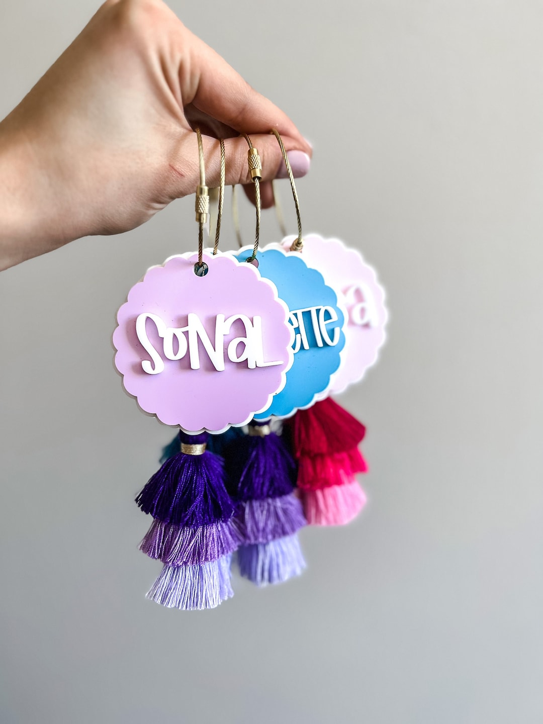 Personalized Bag Charm, Name Beach Tote Tag, Beach Tote, Acrylic Name