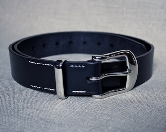 Ledergürtel "Megingjörd" - Schwarze englische Krempe