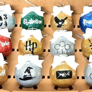 Magical Christmas Ornaments Sorcerers Stone School of Magic Decor Hogwarts Ron Harry Owl image 1