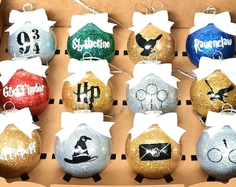 Magical Christmas Ornaments - Sorcerers Stone - School of Magic Decor - Hogwarts - Ron - Harry - Owl