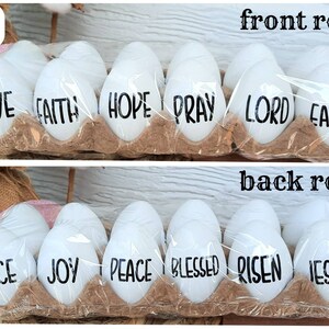 Rea Dunn Inspired Egg Decor Personalized Easter Eggs Easter Gifts Neutral Easter Decor image 5