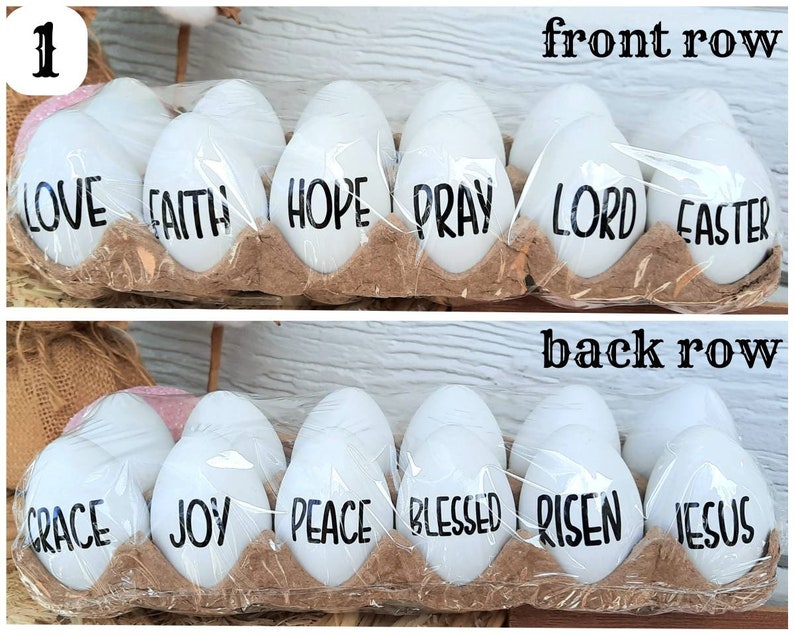 Rea Dunn Inspired Egg Decor Personalized Easter Eggs Easter Gifts Neutral Easter Decor image 5