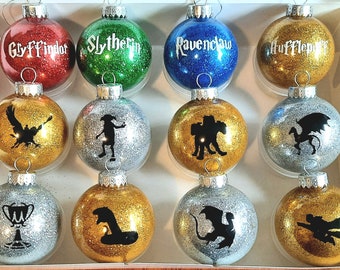 Magical Christmas Ornaments - Sorcerers Stone - School of Magic Decor - Hogwarts - Ron - Harry - Owl