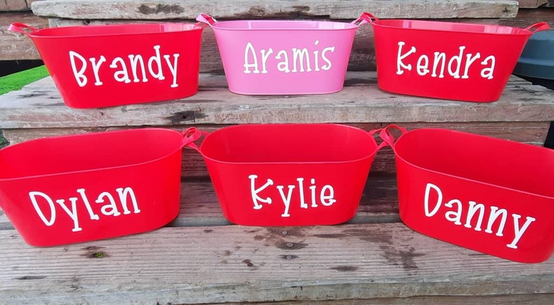 Personalized Valentines Day Buckets Valentines Day Basket Gift Baskets image 2