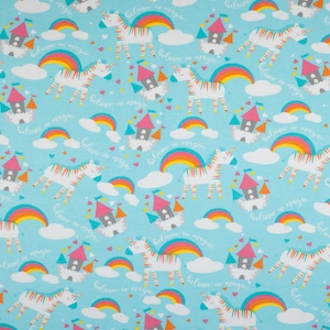 Zebra Unicorn Flannel Fabric - Unicorn Fabric - Flannel Baby Fabric - Rainbows and Unicorns