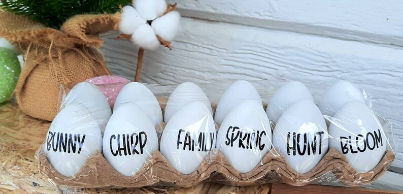 Rea Dunn Inspired Egg Decor Personalized Easter Eggs Easter Gifts Neutral Easter Decor image 2