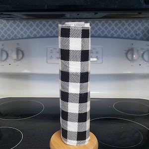 Mother&#39;s Day Gifts - Rooster Unpaper Towels - Flannel Reusable Towels - 1 Ply - ECO Friendly - Cotton Towels - Buffalo Plaid Black and White