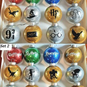 Magical Christmas Ornaments Sorcerers Stone School of Magic Decor Hogwarts Ron Harry Owl image 4