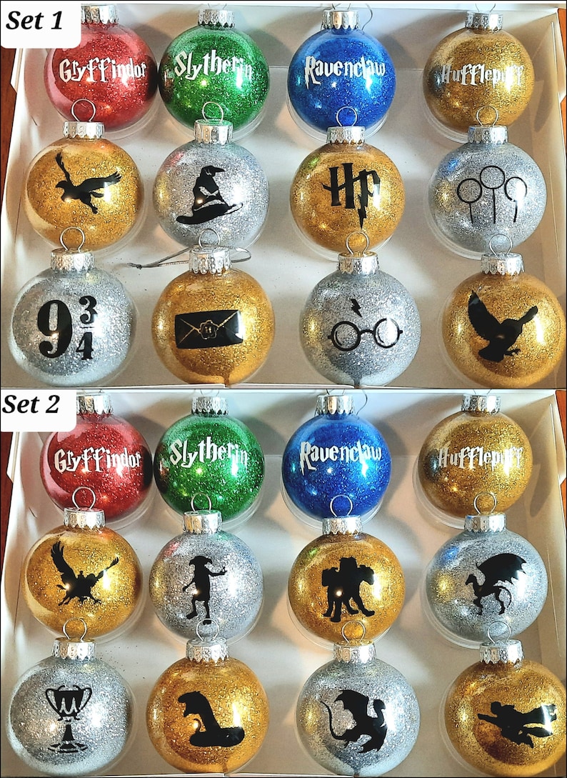 Magical Christmas Ornaments Sorcerers Stone School of Magic Decor Hogwarts Ron Harry Owl image 4