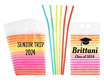 Graduation Party Drink Pouches - Party Drink Pouches - Personalizable Drink Pouches - Summer Party Drink Pouches - Senior Juice Pouches