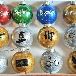 Magical Christmas Ornaments Sorcerers Stone School of Magic Decor Hogwarts Ron Harry Owl image 2