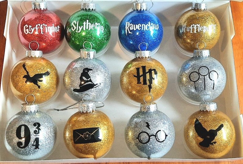 Magical Christmas Ornaments Sorcerers Stone School of Magic Decor Hogwarts Ron Harry Owl image 2