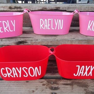 Personalized Valentines Day Buckets Valentines Day Basket Gift Baskets image 4