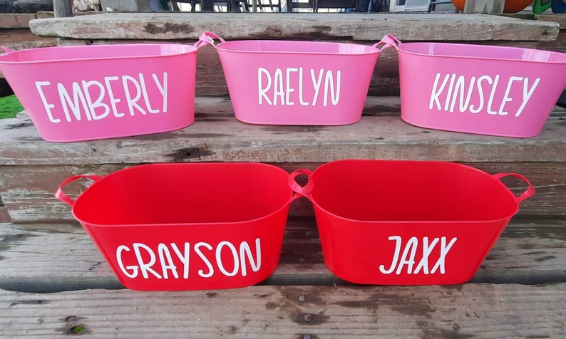 Personalized Valentines Day Buckets Valentines Day Basket Gift Baskets image 4