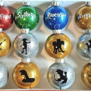 Magical Christmas Ornaments Sorcerers Stone School of Magic Decor Hogwarts Ron Harry Owl image 3