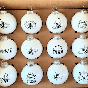 Honey Bee Christmas Ornaments - Honey Bee Farm - Bumblebee - Bee Farm Ornaments - Honeycomb - Save the Bees