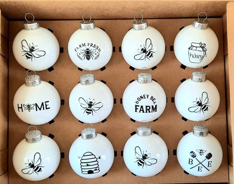 Honey Bee Christmas Ornaments Honey Bee Farm Bumblebee Bee Farm Ornaments Honeycomb Save the Bees image 2