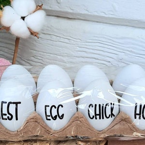 Rea Dunn Inspired Egg Decor Personalized Easter Eggs Easter Gifts Neutral Easter Decor image 1