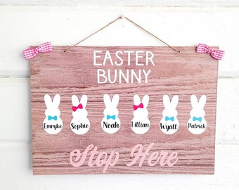 Grandma's Peeps - Personalized Easter Signs - Peeps Bunny Sign - Easter Bunny Stop Here