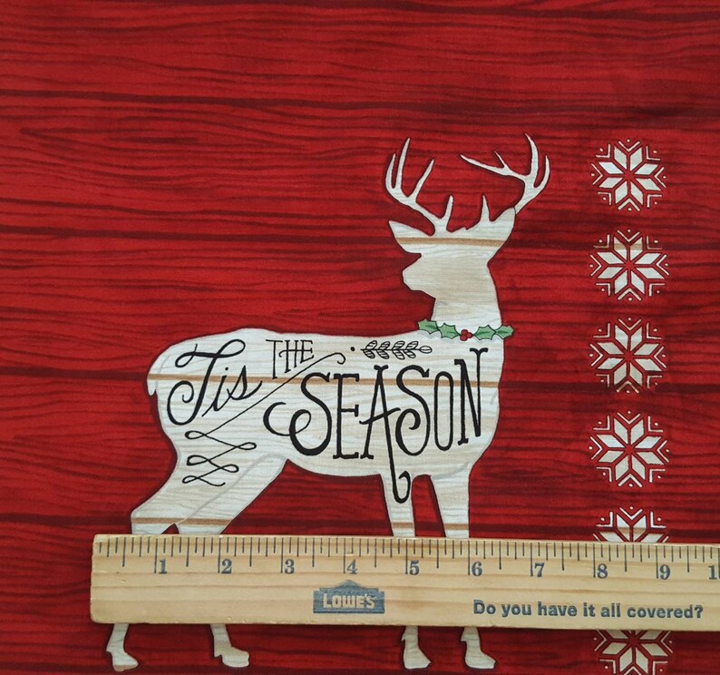 Rustic Christmas Panel Red Christmas Truck Fabric Rustic Red Truck Fabric Rustic Christmas Fabric Country Christmas Fabric