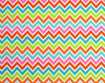 Rainbow Chevron PUL Fabric - Babyville Fabric - Waterproof Fabric - Cloth Diaper Fabric - Bird PUL Fabric - Wet Bag Fabric