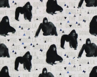 Gorrila Super Snuggle Flannel - Monkey Fabric - Baby Blanket Fabric - Jungle Flannel Fabric