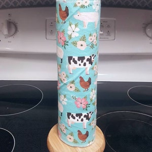 Mother&#39;s Day Gifts - Farm Unpaper Towels - Flannel Reusable Towels - 1 Ply - ECO Friendly - Cotton Paper Towels - Fun Print - Farm Animals