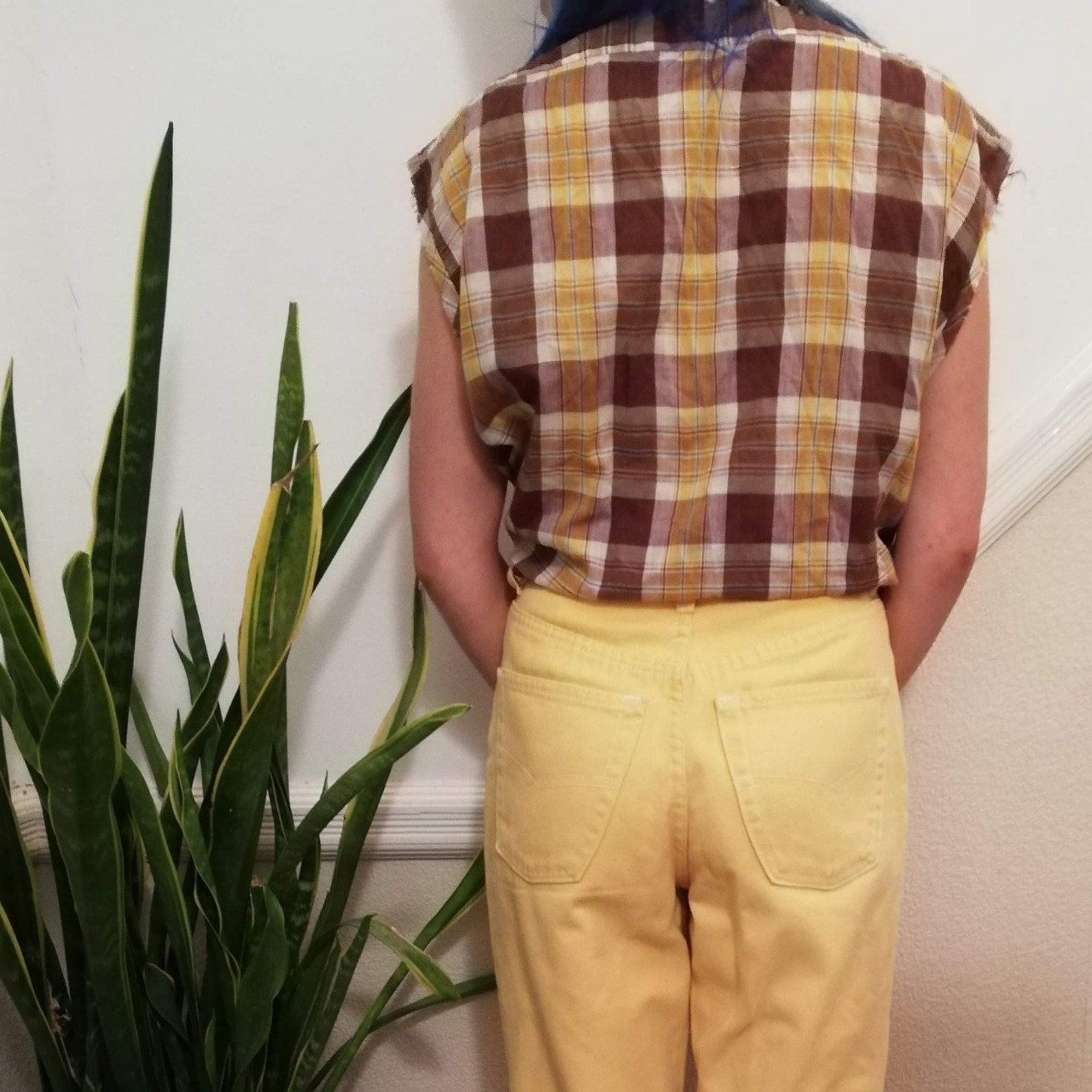 yellow brown flannel