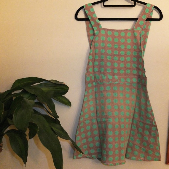 polka dot dungaree dress