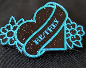 Black He/They Pin
