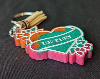 Multi He/They Keychain