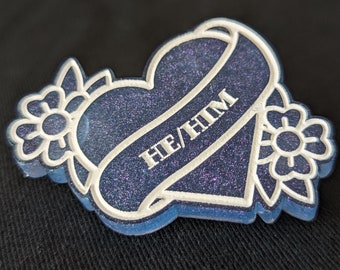 Blue He/Him Pin