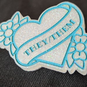 White They/Them Pin