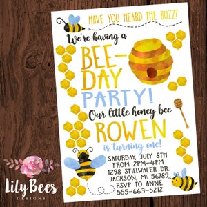 Bee Birthday Invitation