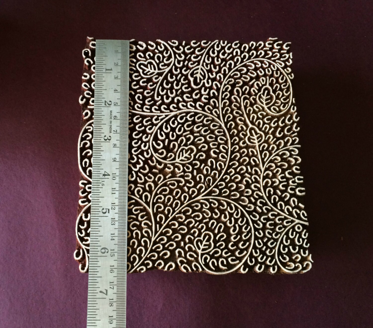 Seamless Pattern Wood Stamp Indian Block Print Stamp Square Etsy