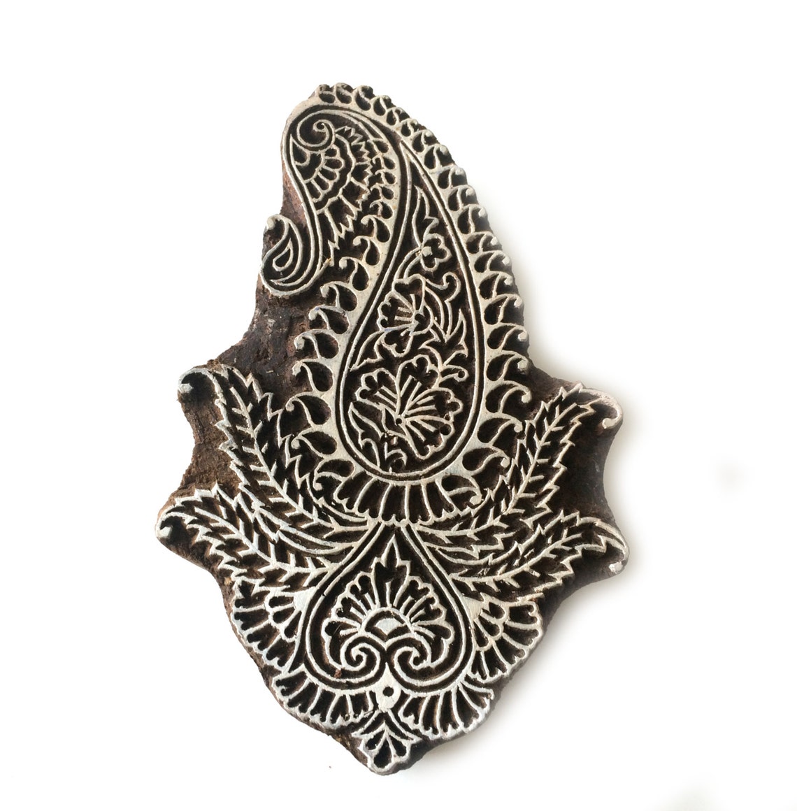 Paisley Block Print Stamp Indian Carved Wood Block Stamp Tjaps Etsy